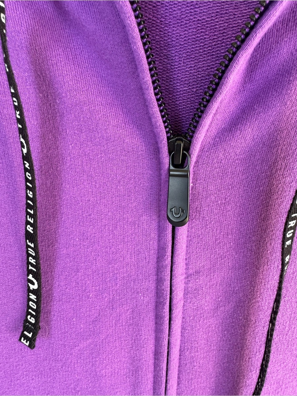True Religion Purple Short-Sleeve Zip-Up Hoodie - Picture 4 of 13